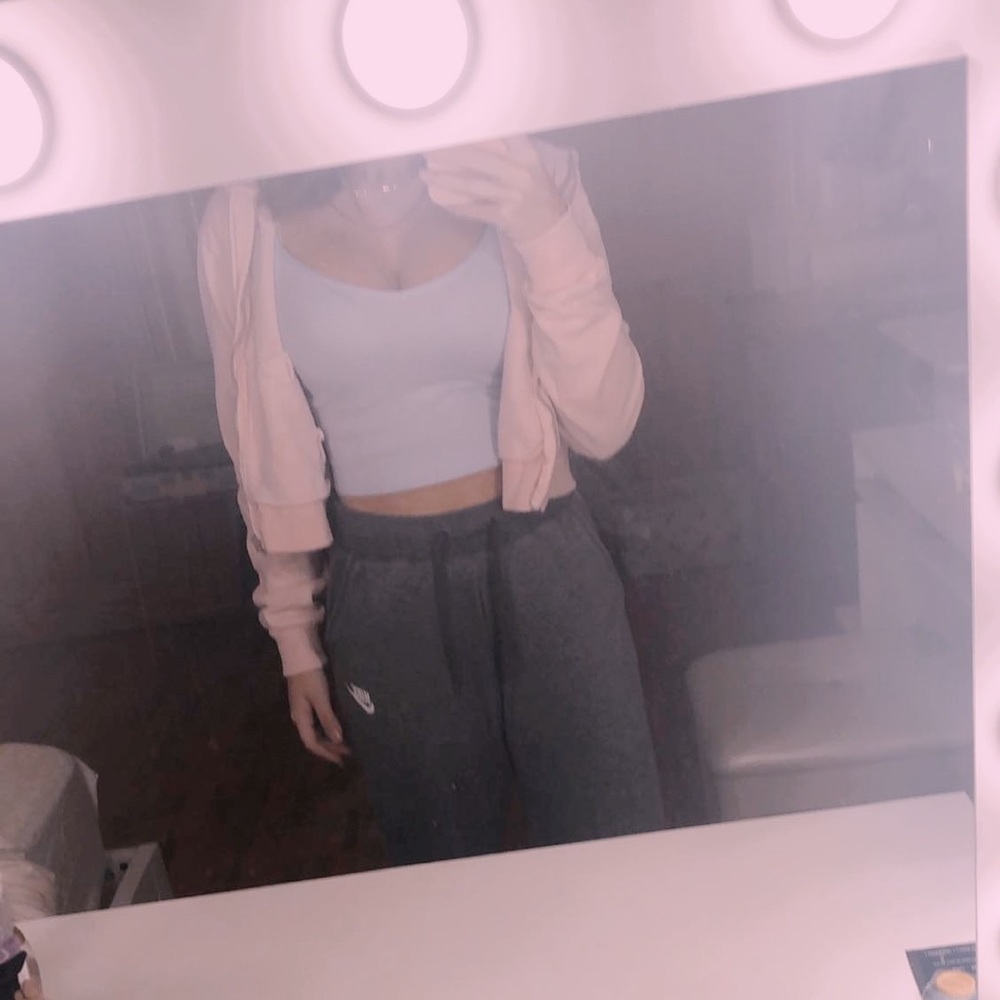 Light pink brandy zip up sweatshirt